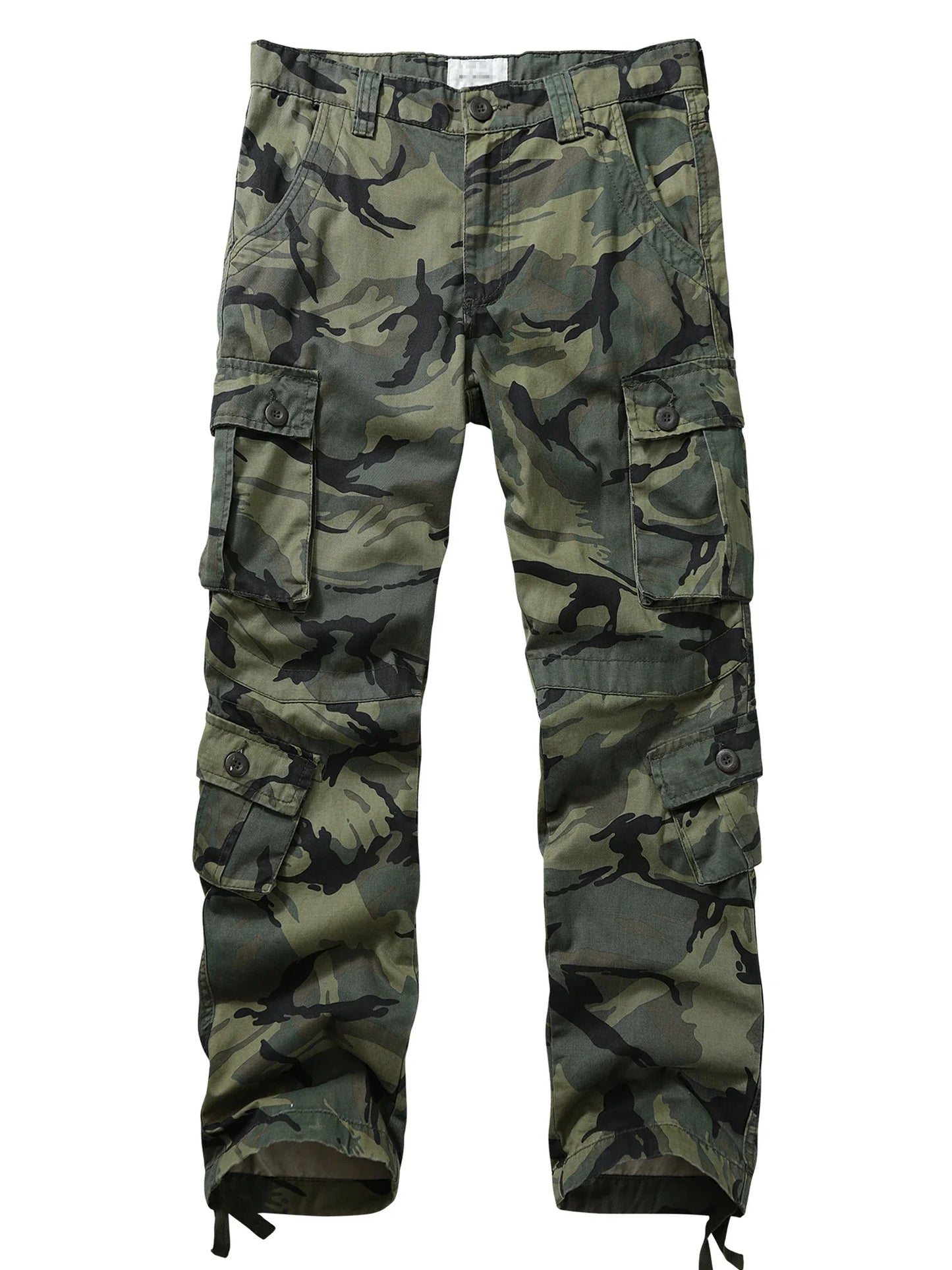 Men's Casual Cargo Pants Camo Pants Combat Work Pants with 8 Pockets(No Belt)